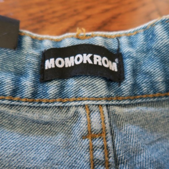 Momokrom Shredded Distressed Jeans 25 Light Blue - Picture 5 of 7